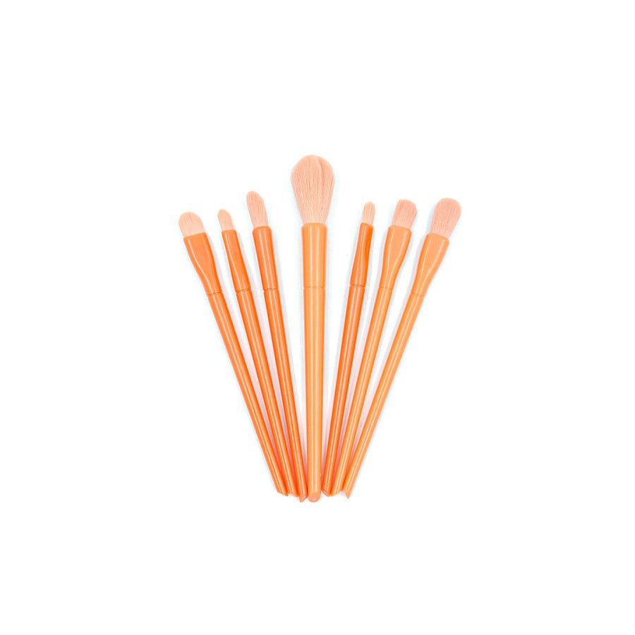 Portable Makeup Brushes Set 10pcs - Orange | Perfect for Flawless Makeup