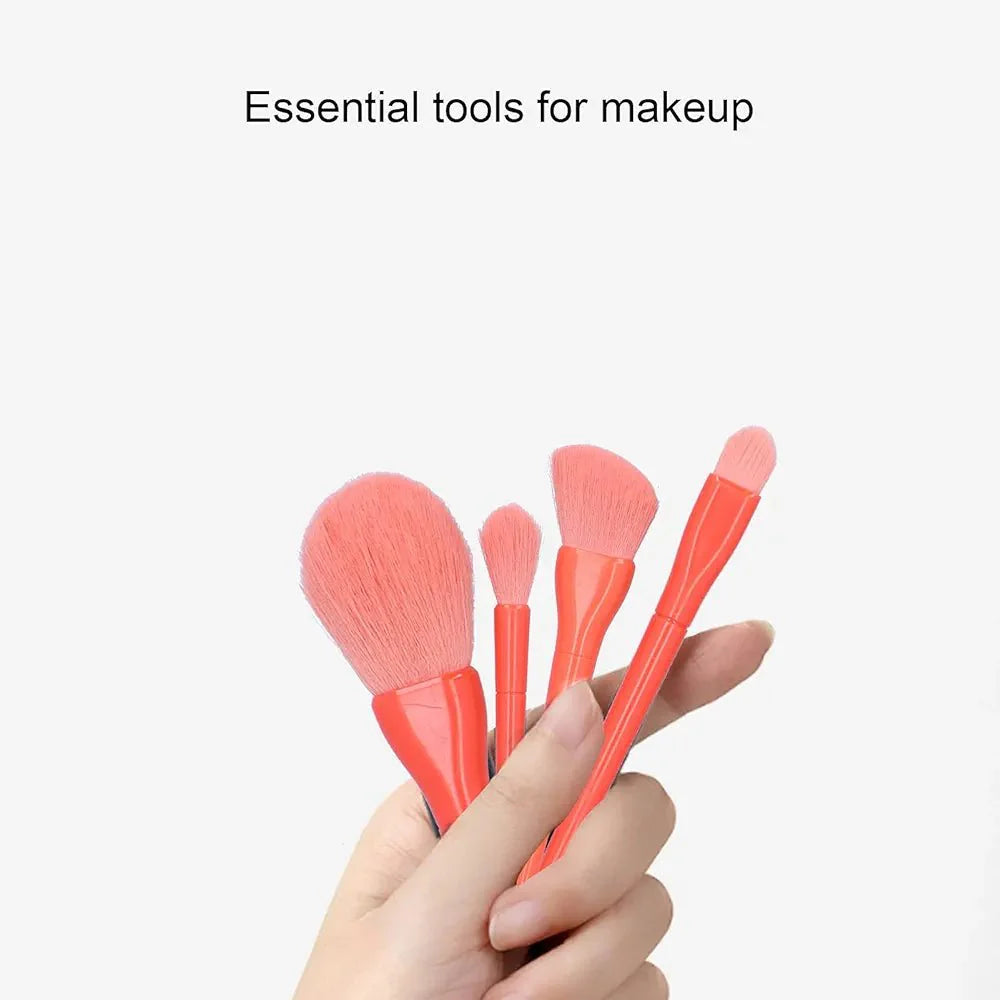 Portable Makeup Brushes Set 10pcs - Orange | Perfect for Flawless Makeup