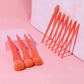 Portable Makeup Brushes Set 10pcs - Orange | Perfect for Flawless Makeup