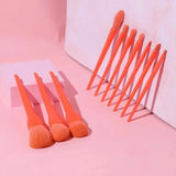Portable Makeup Brushes Set 10pcs - Orange | Perfect for Flawless Makeup