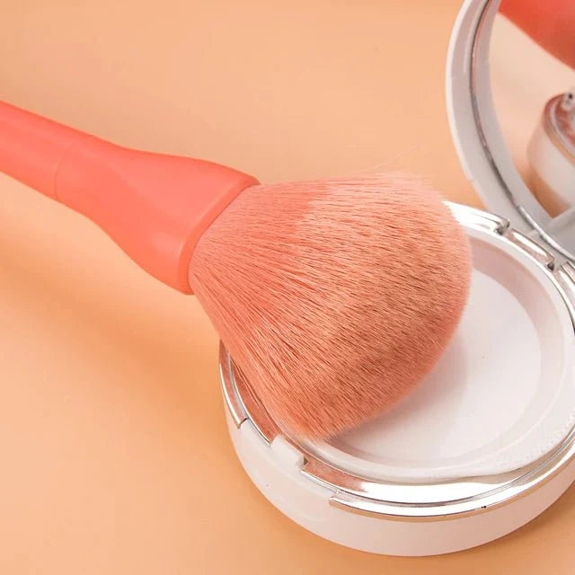 Portable Makeup Brushes Set 10pcs - Orange | Perfect for Flawless Makeup