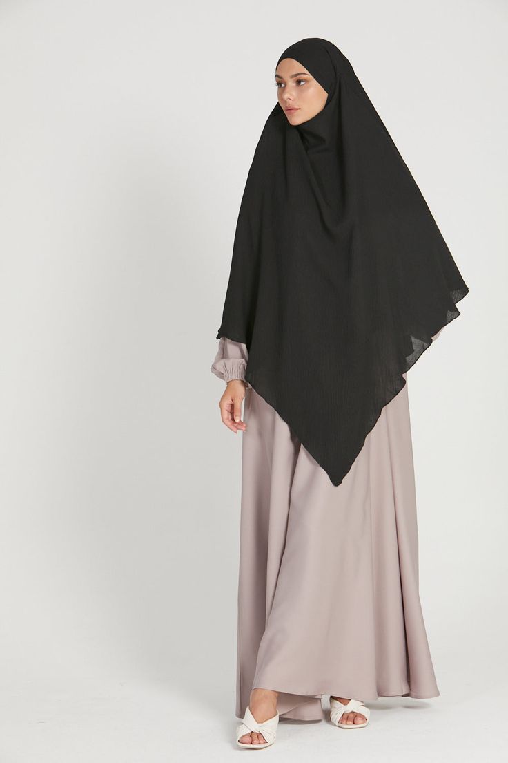 Single Layer Khimar - Black