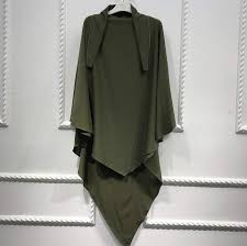 Single Layer Khimar - Green