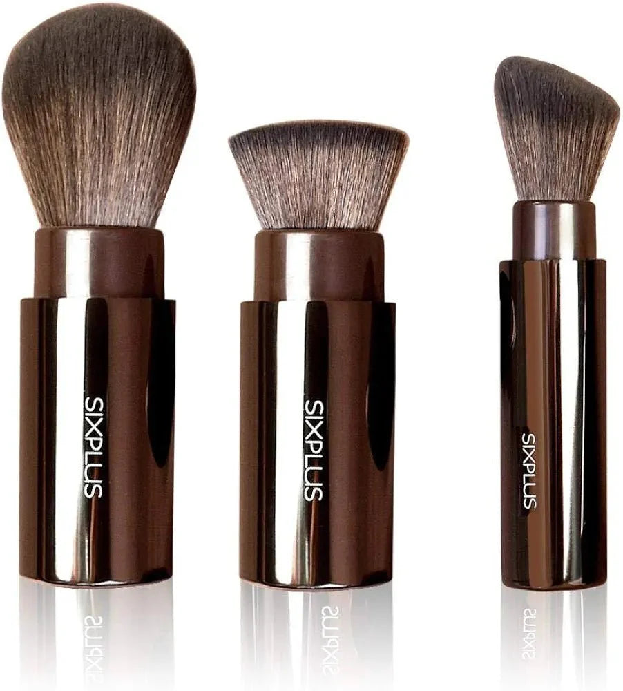 SIXPLUS Portable Retractable Powder, Blush & Foundation Brushes
