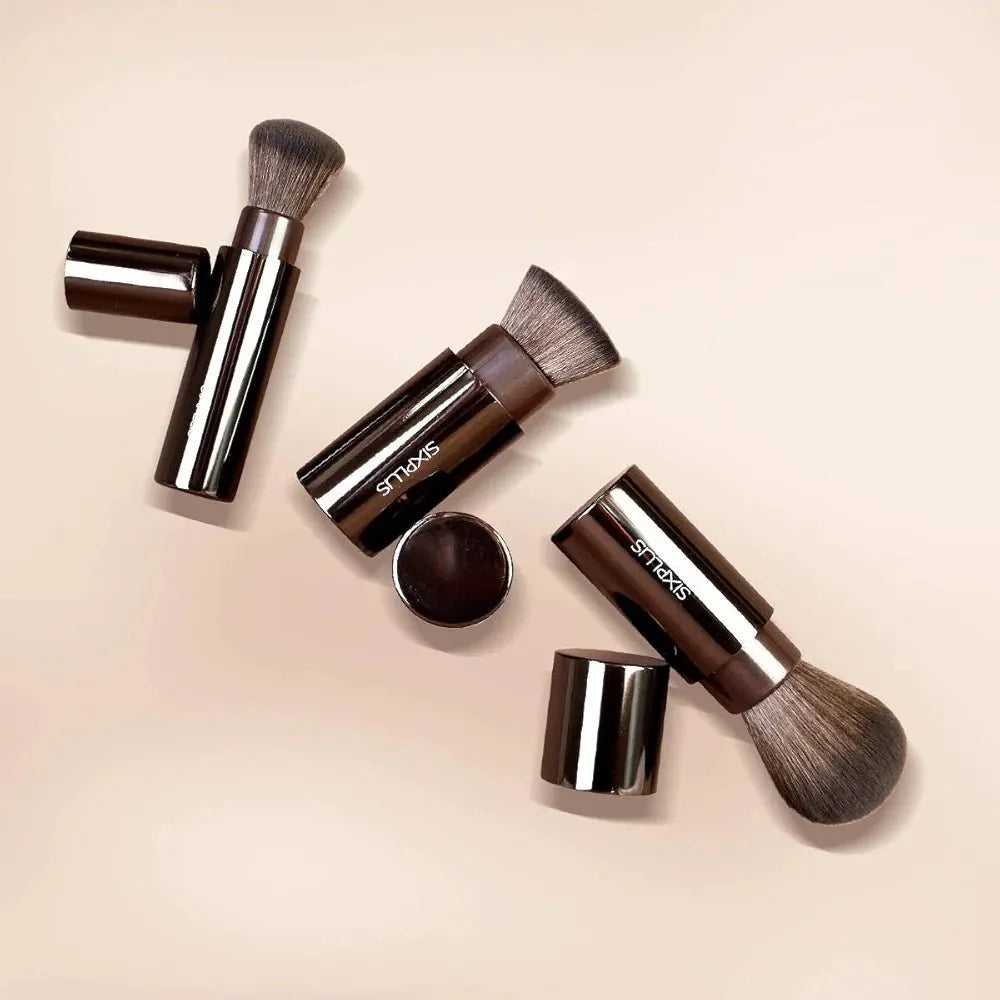 SIXPLUS Portable Retractable Powder, Blush & Foundation Brushes
