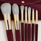 Velvet Luxe 7-Piece Makeup Brush Set with Pouch – Premium Face & Eye Kit