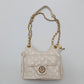 White Quilted Gold Chain Shoulder Bag – Luxury Crossbody Purse - 9001