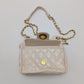 White Quilted Gold Chain Shoulder Bag – Luxury Crossbody Purse - 9001