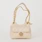 White Quilted Gold Chain Shoulder Bag – Luxury Crossbody Purse - 9001