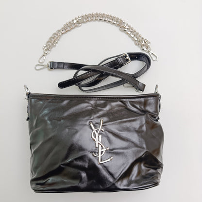 YSL-Inspired Chain Shoulder Bag – Premium Faux Leather, Dual Strap Design - 5646